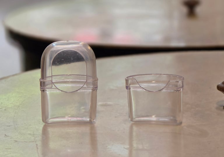 Vasito Tapado Media Caña Cristal Dos Piezas