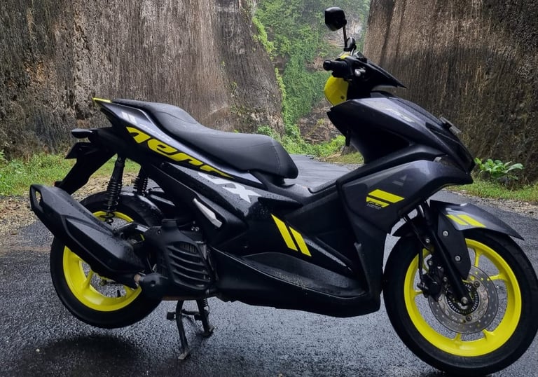 scooter with cliff view