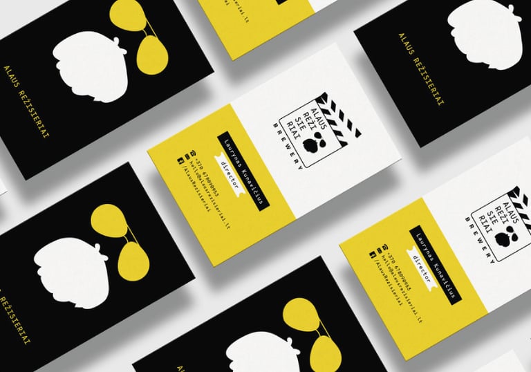 black and yellow cards for beer label