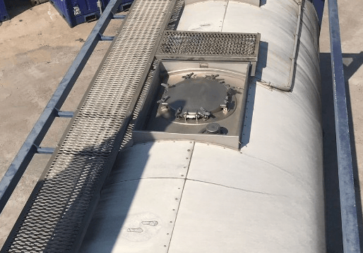 ISO tank top view representing spare parts and components service