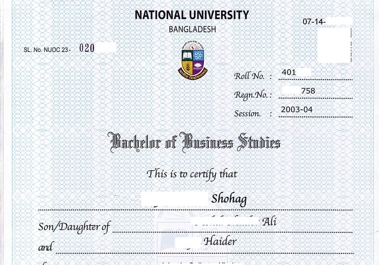 জাতীয় বিশ্ববিদ্যালয়ের মূল সনদ- Nu_ac_bd National Main Certificate-nuservicebd