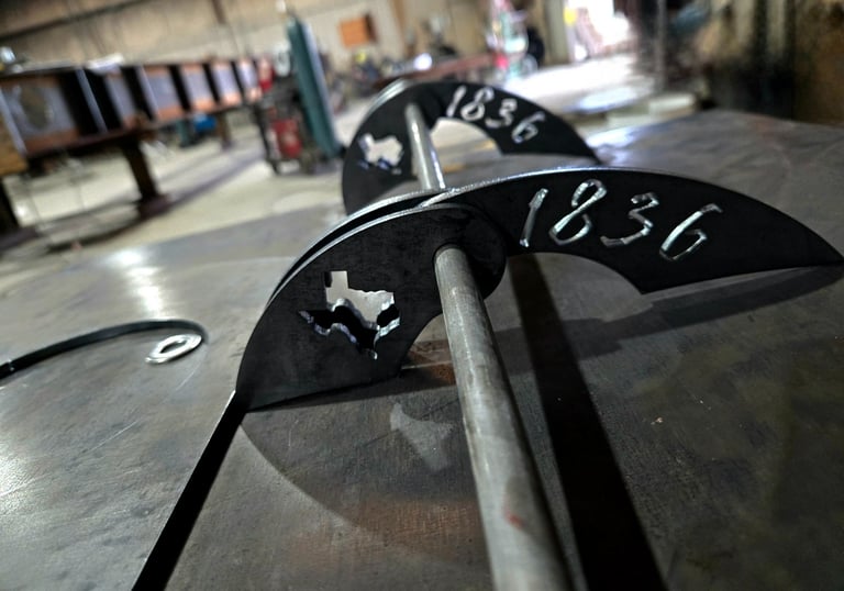 1836 cutout of steal being fabricated