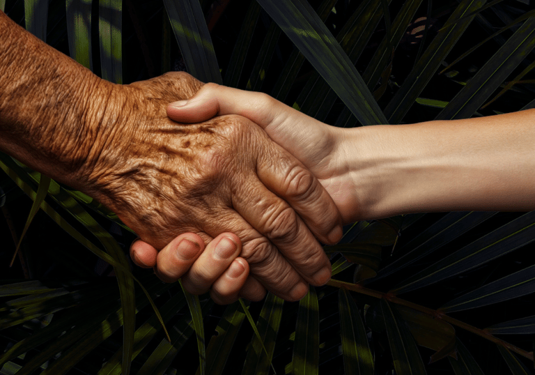 Dos personas estrechándose las manos