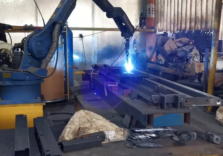 Welding process assembling steel components of strength equipment frames