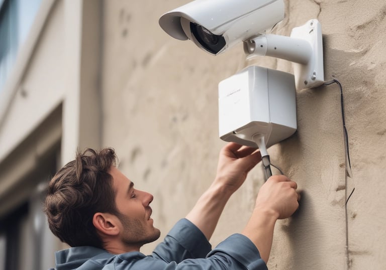 Technician installing solar panels on a sunny rooftop.