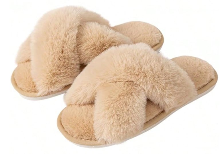 Slip into cozy comfort with these plush memory foam cross-band slippers