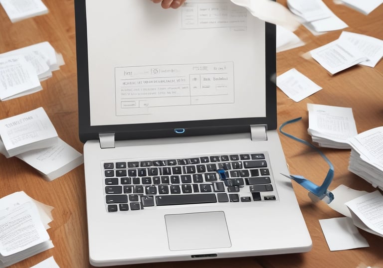 A user smiling with relief after quickly checking an email on their phone.