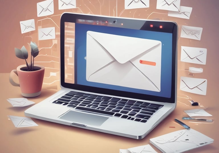 Dashboard displaying email campaign analytics with colorful charts and graphs.