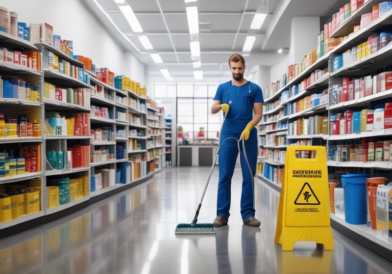 Window cleaners work on a modern glass building