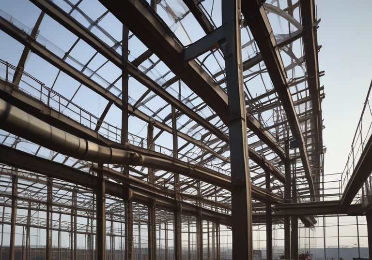 Wide shot of a completed commercial building showcasing modern design and solid construction.