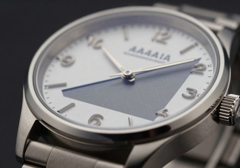 A close-up, high-detail shot of a high-end wristwatch and a minimalist interface displaying a simple growth graph. Professional and precise aesthetic, utilizing #1A1A1A and #4A4A4A.