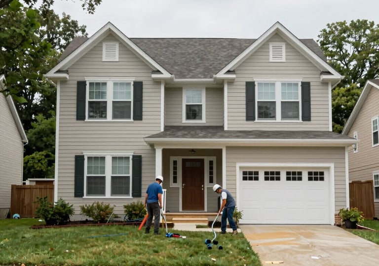 A skilled tradesperson carefully painting trim in a charming custom home interior.