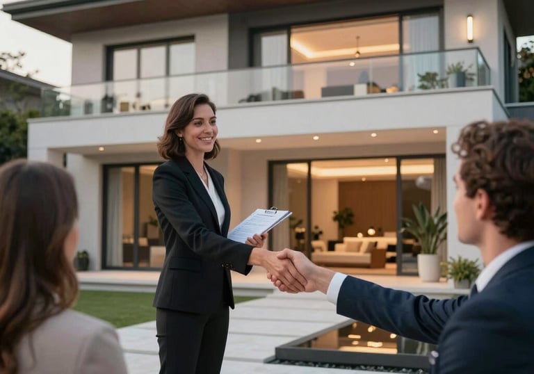 Modern Casablanca apartment with sleek black and ivory interiors accented in gold.