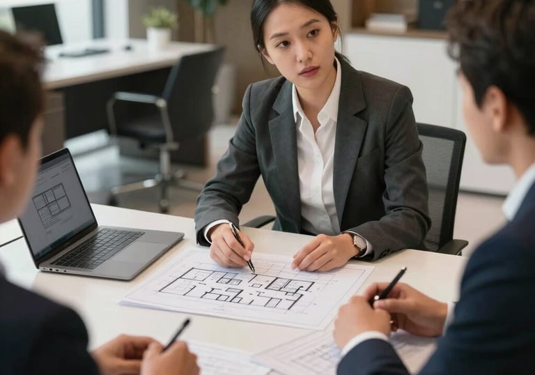 Elegant Moroccan villa with warm beige tones and subtle gold accents at sunset.