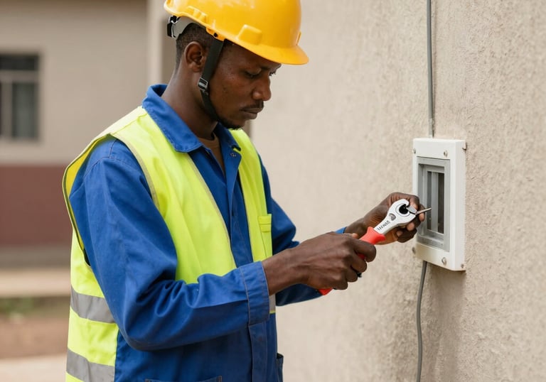 A moving professional carefully carrying a box into a bright, welcoming home.
