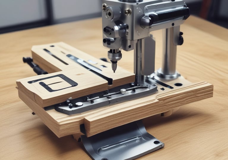 Technicians assisting a customer with laser machine setup.