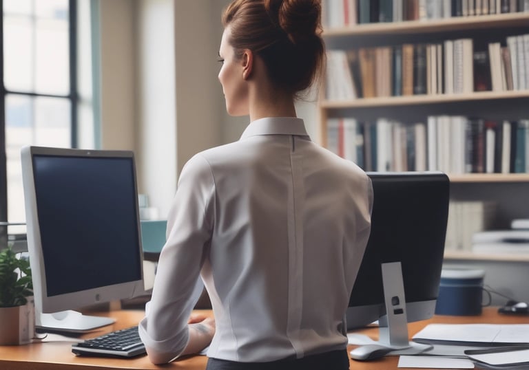 A lawyer providing online consultation via video call.