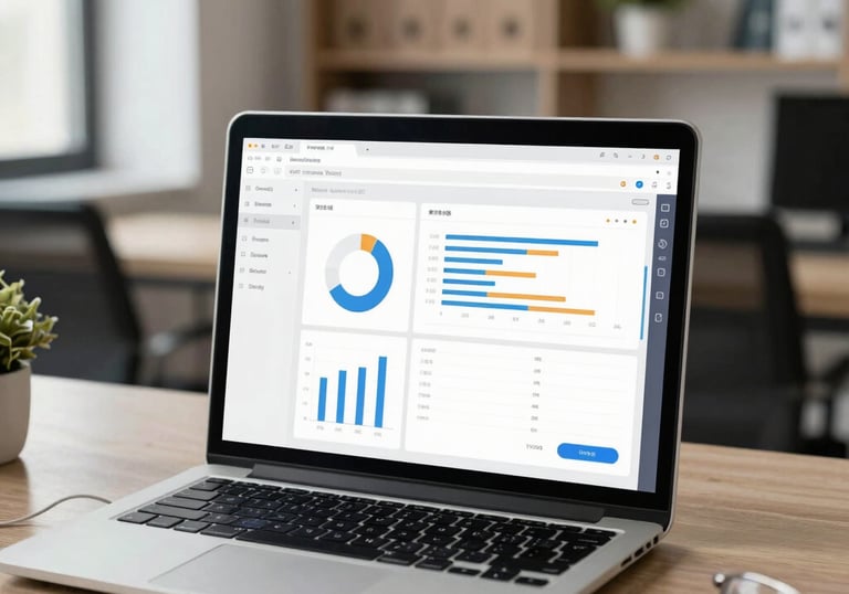 Team collaborating in a modern office with digital dashboards displayed