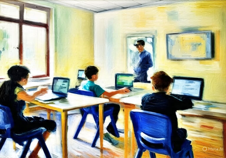 alunos tendo aula com tecnologia assistiva