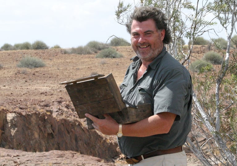 Paul Apps Plein Air painting in Damaraland Namibia