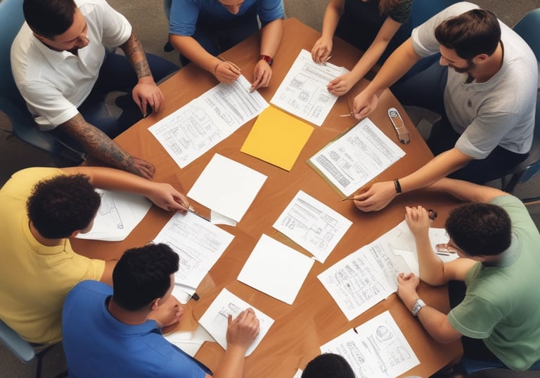 People working on skills to build capacity for core competencies in Self Governance.