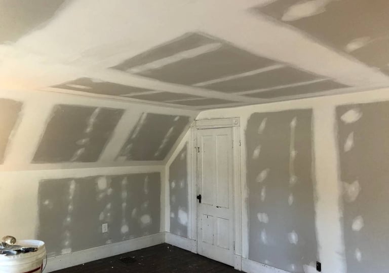 attic drywall install in longmeadow ma