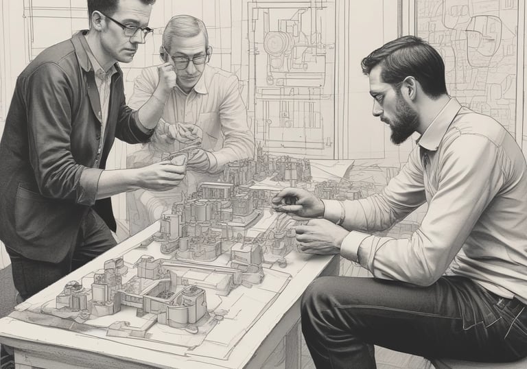 a man riding a skateboard down a street next to tall buildings