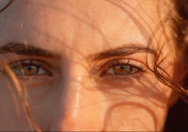 Defined brows and lashes from mobile beauty service in Bradford