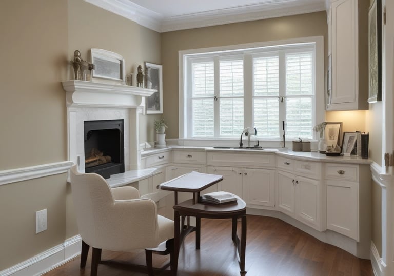 A close-up of freshly cleaned kitchen countertops and appliances, gleaming and spotless.