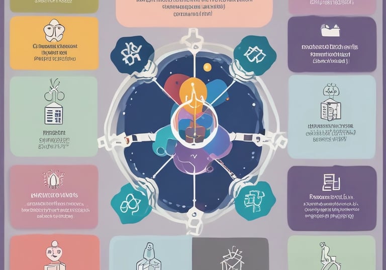 Illustration of AI neural network integrating with business strategy.