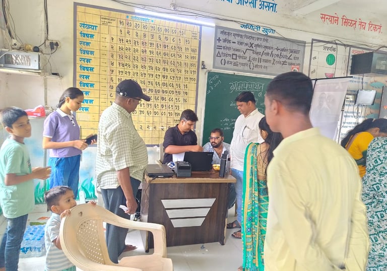 Axis Bank Aadhaar enrollment and update camp helping customers with Aadhaar card registration MIL Ai