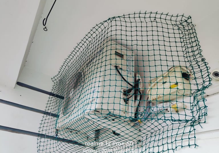 a net netted in a net net with a  pigeon net