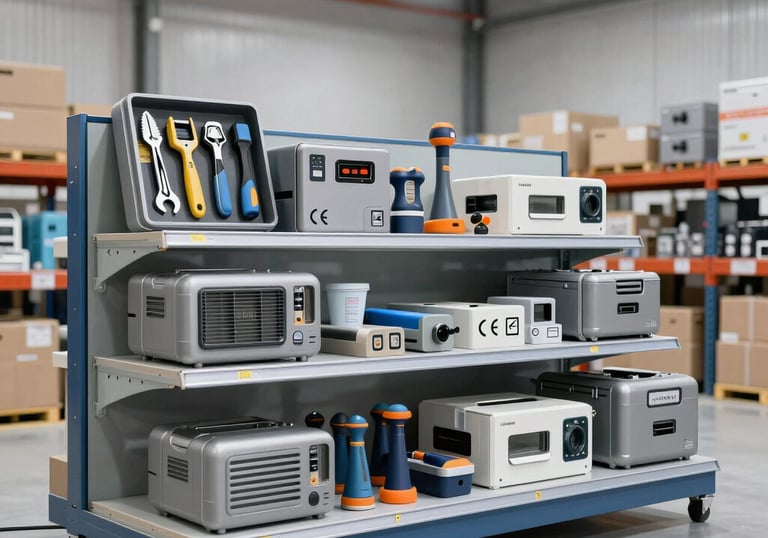 Close-up of a professional-grade wrench set neatly arranged on a workbench.