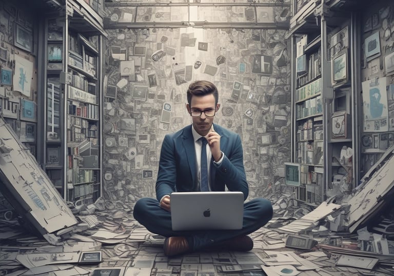 a man riding a skateboard down a street next to tall buildings