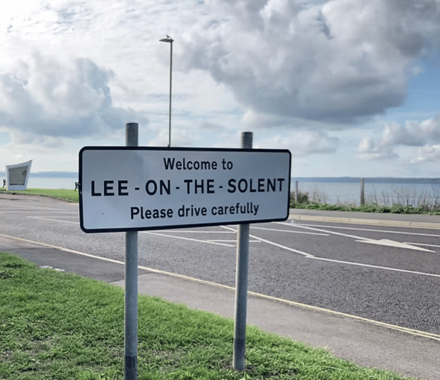 Lee on Solent road sign for driving test preparation