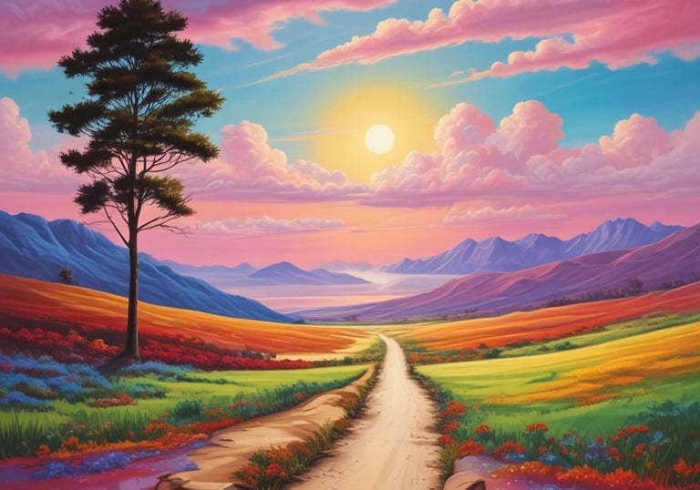 A dynamic path from darkness to light, showing transformation and regained life force.