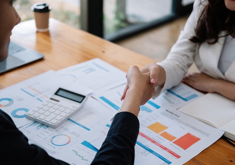 Consultant assisting enterpreneurs with partnership firm registration paperwork.