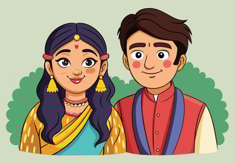 Smiling couple celebrating after making their marriage legally official and got marriage certificate