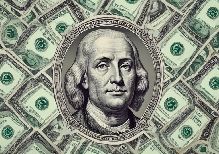 a man riding a skateboard down a street next to tall buildings