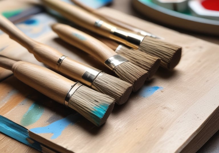 Close-up of hands painting a delicate wooden figure with natural light highlighting the texture.