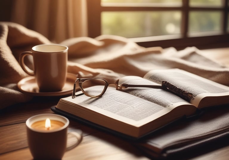 Close-up of a child's hands turning the pages of a beautifully illustrated faith-based book.