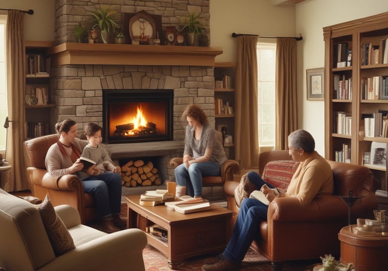 Stacks of beautifully designed Christian books with family-friendly themes on a wooden table.