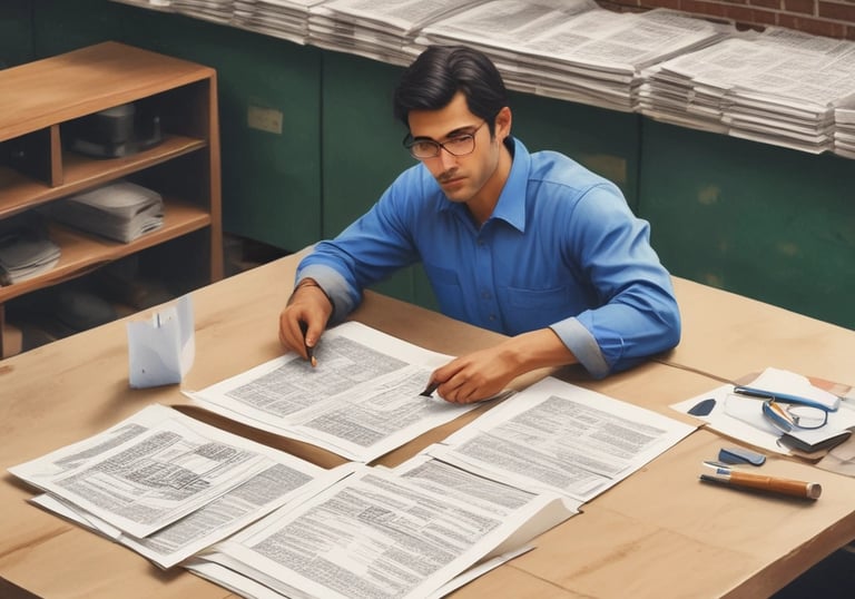 Close-up of hands signing a property sale agreement on a wooden desk.
