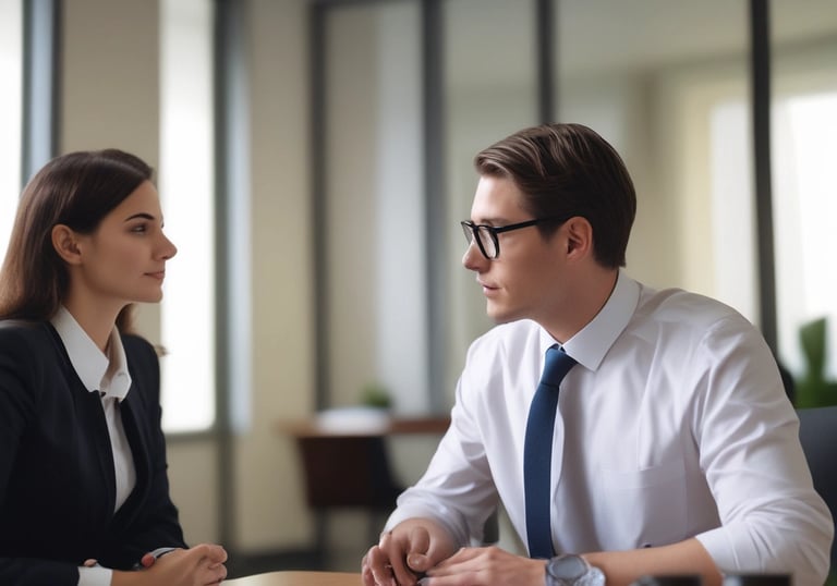 Group of professional lawyers collaborating and discussing cases in an office.