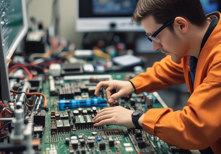 Friendly customer service representative assisting a client via online chat.