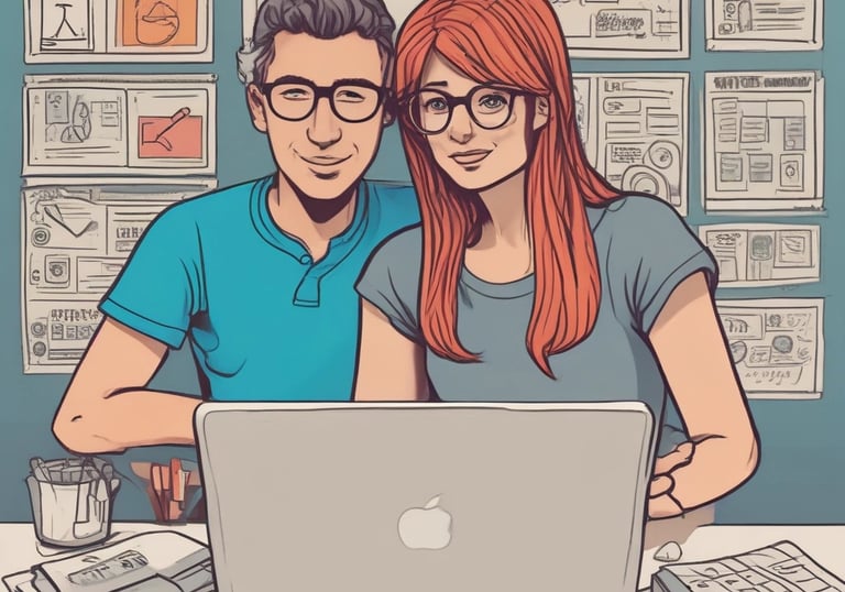 A friendly client meeting with a web designer in a bright office.