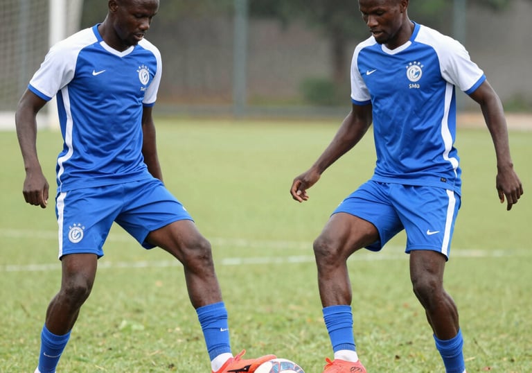 Players practicing corner kicks and free kicks during a training session.