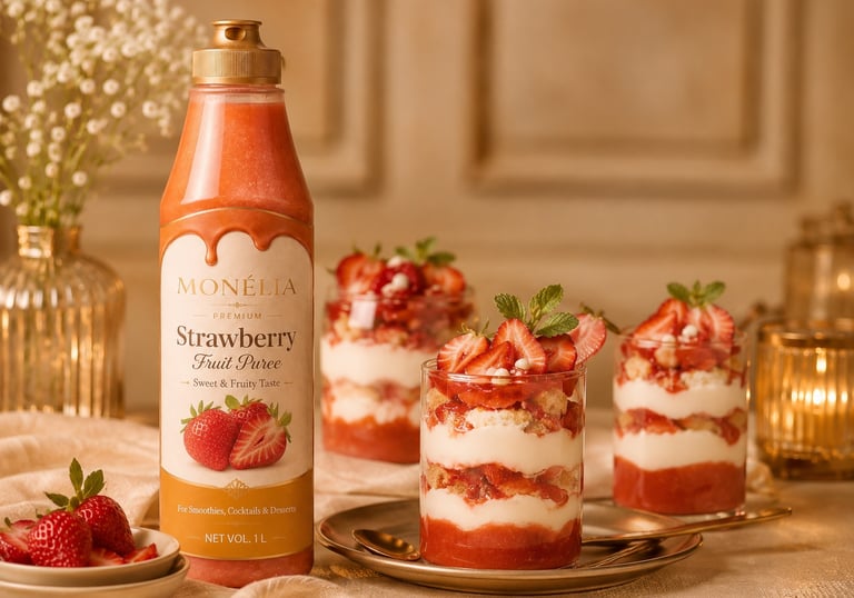 MONÉLIA fruit puree applications for smoothies mocktails lemonades desserts and pastries