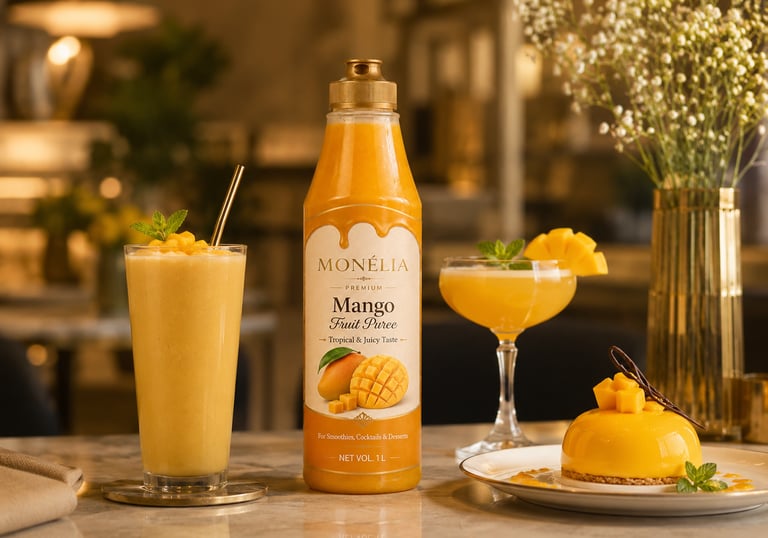 MONÉLIA Fruit Purees for professional drinks desserts and HoReCa menus