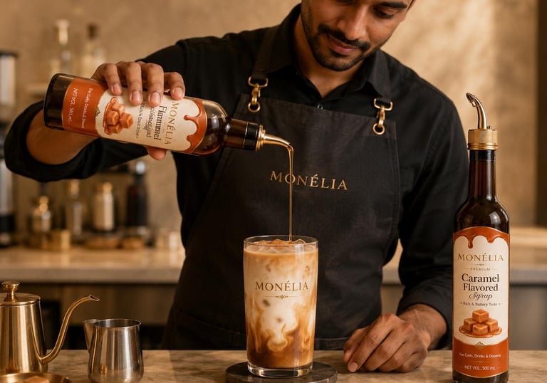 MONÉLIA flavored syrups for coffee iced drinks frappes and desserts